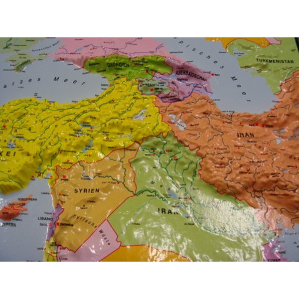 geo-institut , plastyczna mapa Świata, Silver Line, polityczna