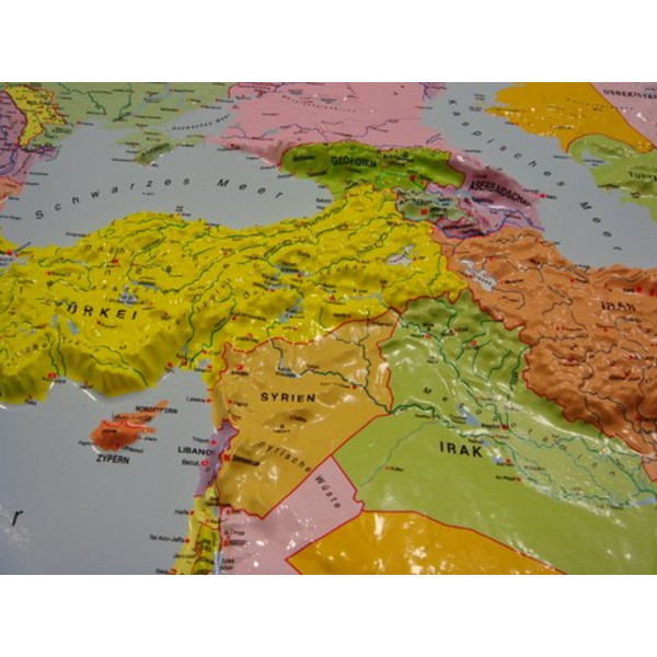 geo-institut , plastyczna mapa Świata, Silver Line, polityczna