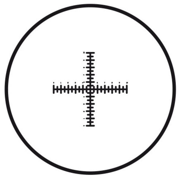 Motic , krzyż nitek z podwójnym skalowaniem (10mm w 100 częściach), (śr. 25mm)