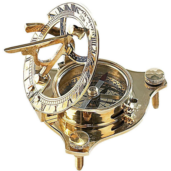 Mosiężny zegar słoneczny St. Leonard z kompasem