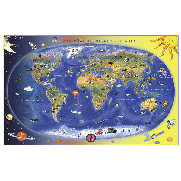 Stiefel Mapa dla dzieci Max und Maxi entdecken die Welt (92 x 59 cm)