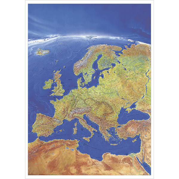 Stiefel Mapa kontynentalna Europa - panorama, język angielski