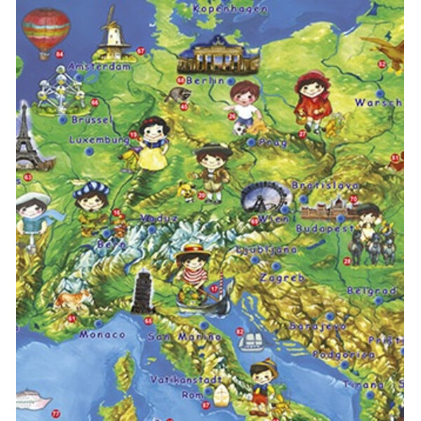 Stiefel Mapa Europy dla dzieci (z metalowymi listwami)
