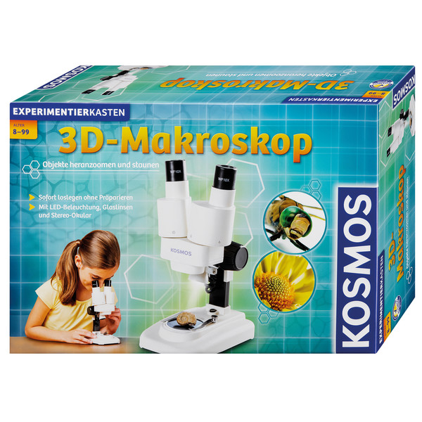 Kosmos Verlag Stereomikroskopem Zestaw badawczy 3-D Makroskop, 20x, LED