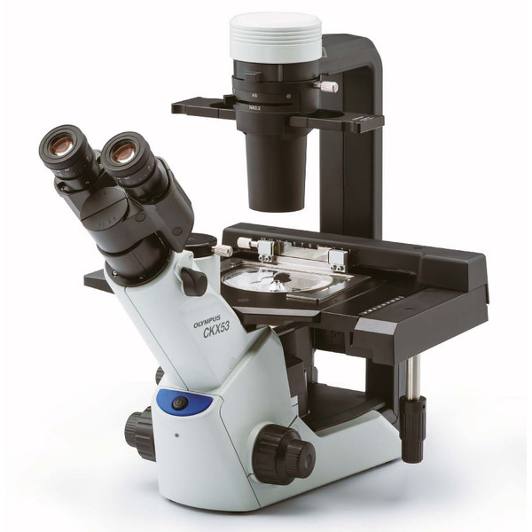 Evident Olympus Mikroskop odwrócony Olympus CKX53 mit Tischtrieb, trino, infinity, plan achro, LED, ohne Objektive!