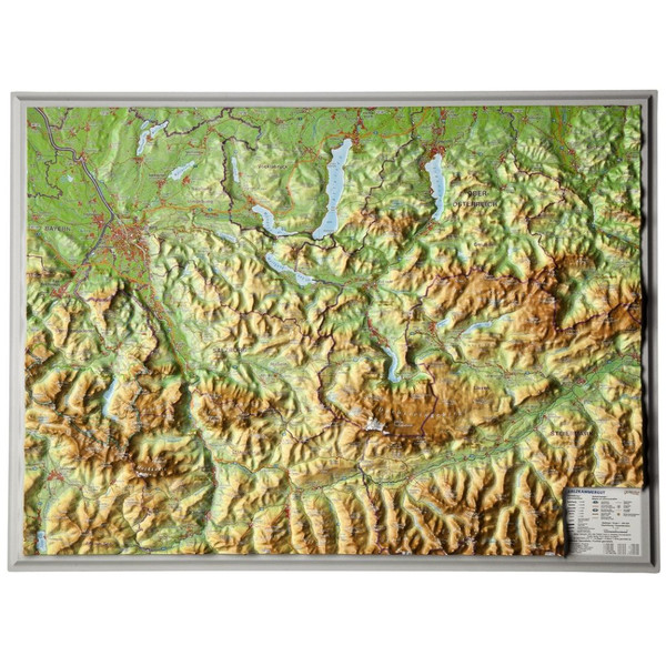 Georelief Salzkammergut, mapa reliefowa 3D, mała