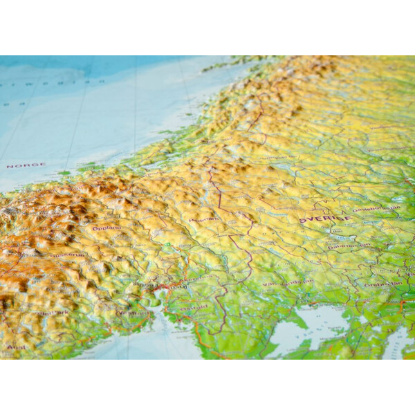 Georelief Mapa regionalna Skandynawia