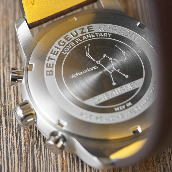 DayeTurner BETEIGEUZE Zegarek analogowy męski, srebrny, pasek skórzany ciemnobrązowy