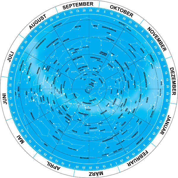 Omegon Mapa gwiazd Sternkarte 17,5cm / 50°