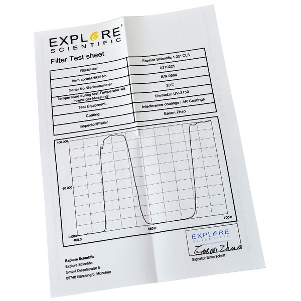 Explore Scientific Filtry Filtr CLS 1,25"