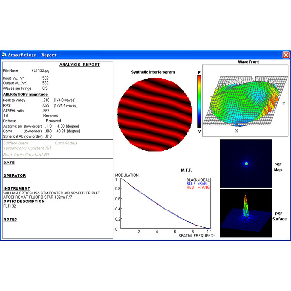 William Optics Refraktor apochromatyczny  AP 132/925 Fluorostar 132 Red OTA