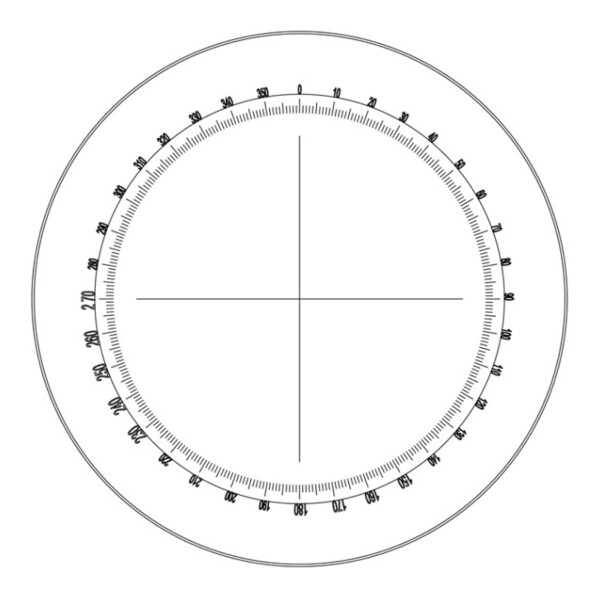 Motic Okular mikrometryczny kątomierz WF10X/23mm, 360 st., stopniowanie 30 st. i krzyż nitek