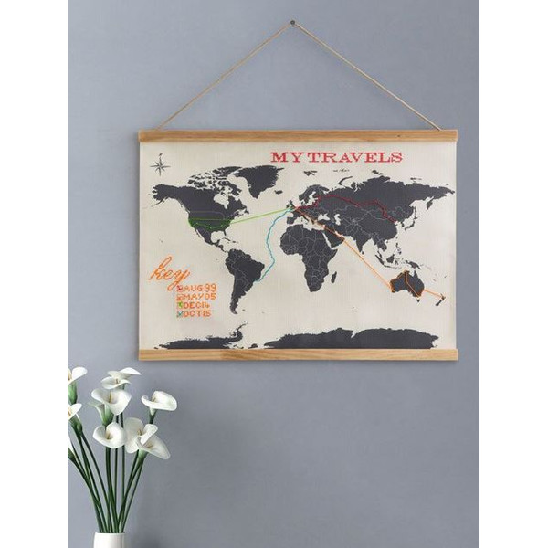 suck UK Mapa świata, haft krzyżykowy, mapa do haftowania