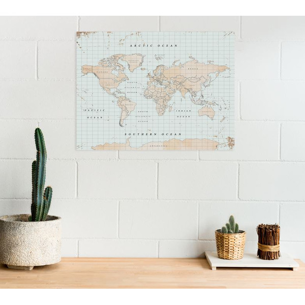 Miss Wood Mapa Woody Akwarela Vintage L