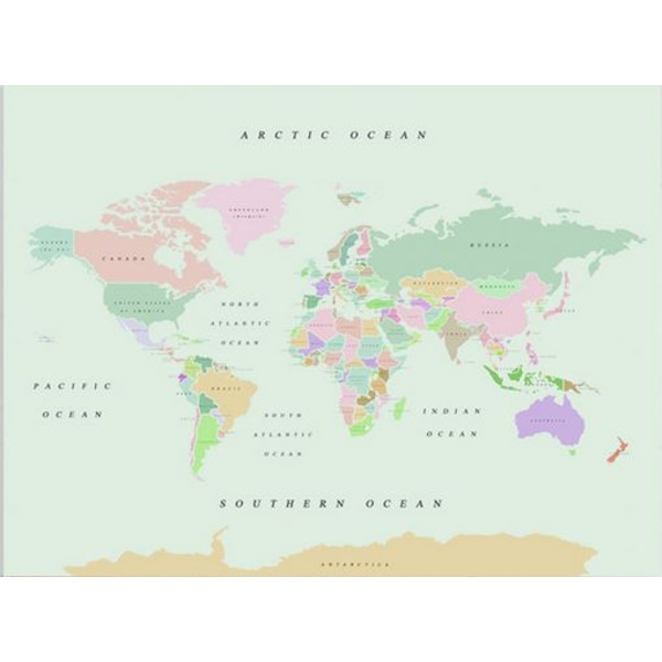 Miss Wood Mapa Woody Akwarela Retro XL