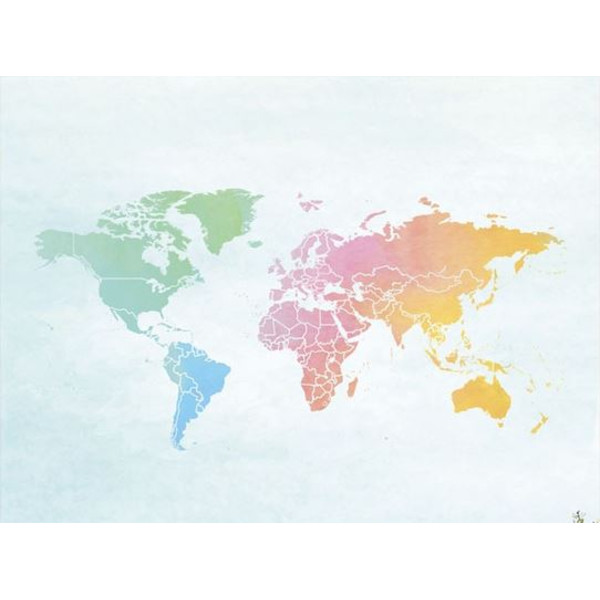 Miss Wood Mapa świata Woody Map Watercolour Splash XL