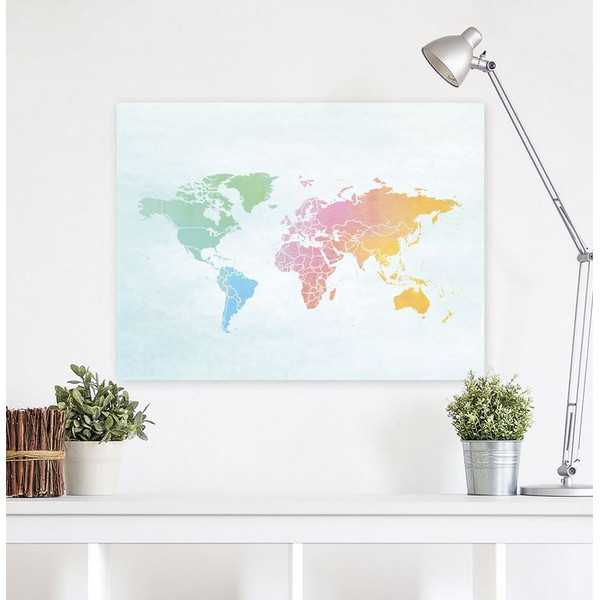 Miss Wood Mapa świata Woody Map Watercolour Splash XL