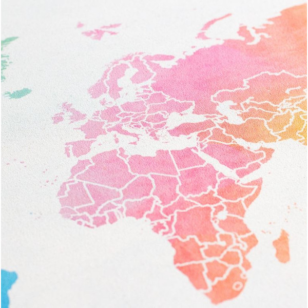 Miss Wood Mapa świata Woody Map Watercolour Splash XL