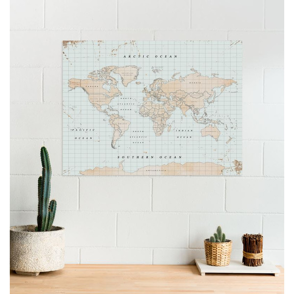 Miss Wood Mapa Woody Akwarela Vintage XL