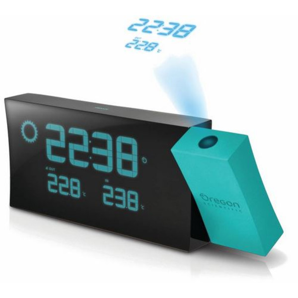 Oregon Scientific Bezprzewodowa stacja pogodowa Prysma Zegar projekcyjny z prognozą pogody BAR223 Niebiesko-czarny