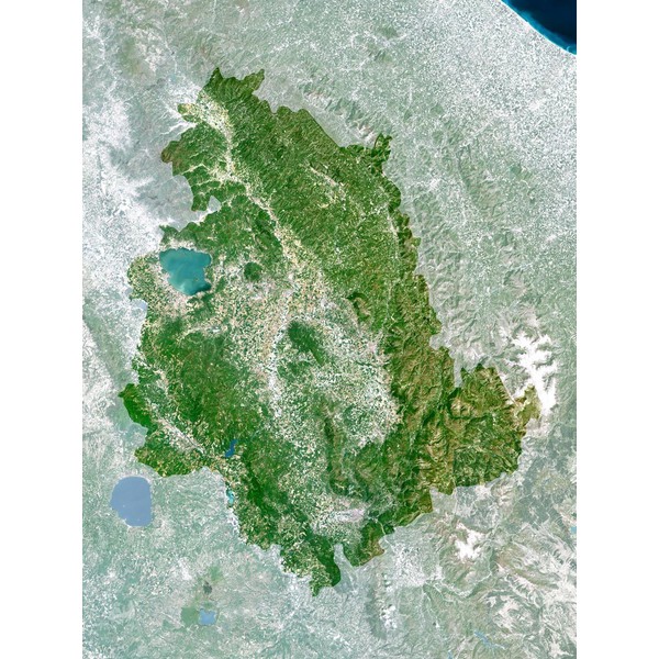 Planet Observer Mapa regionalna regionu Umbria (laminowana)