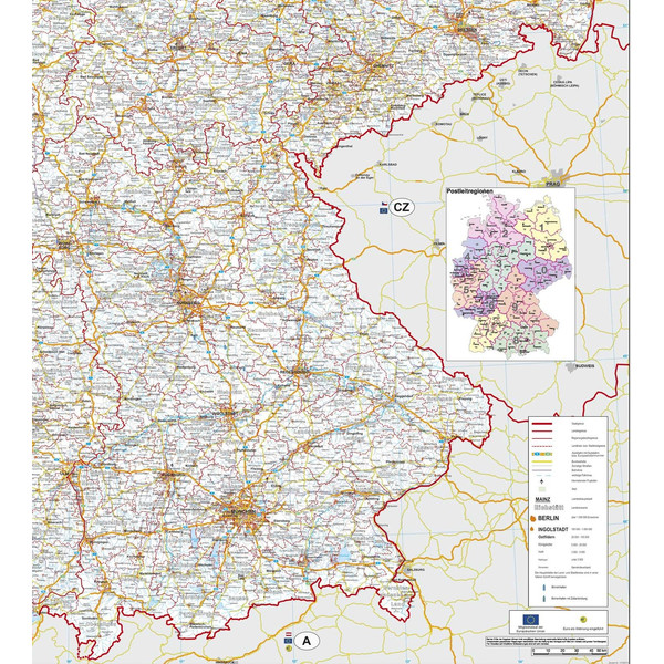 Stiefel Mapa Verkehrswegekarte Deutschland mit Metallleisten