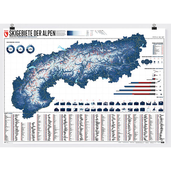 Marmota Maps Mapa regionalna Map of the Alps with 609 Ski Resorts