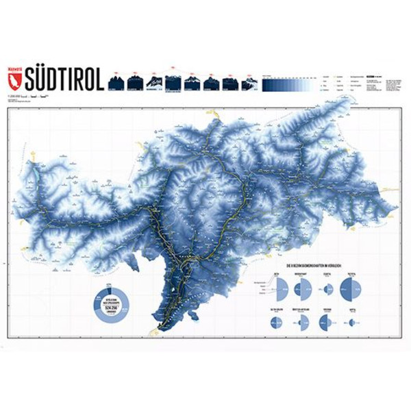Marmota Maps Mapa regionalna Południowy Tyrol Ski Blue