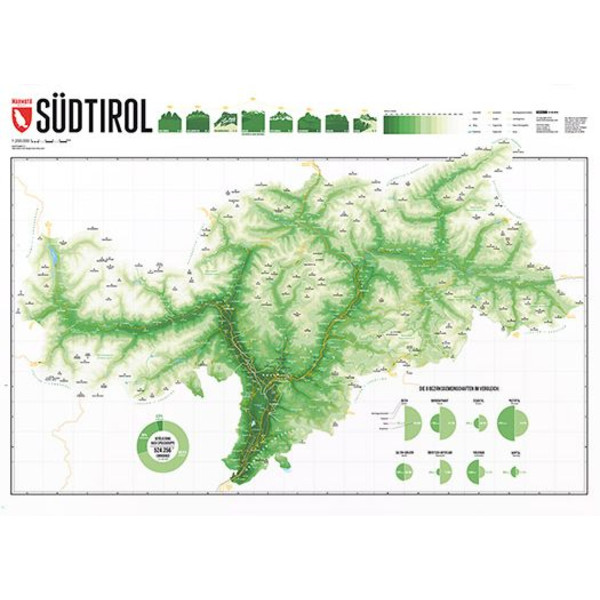Marmota Maps Mapa regionalna Zieleń gór Południowego Tyrolu