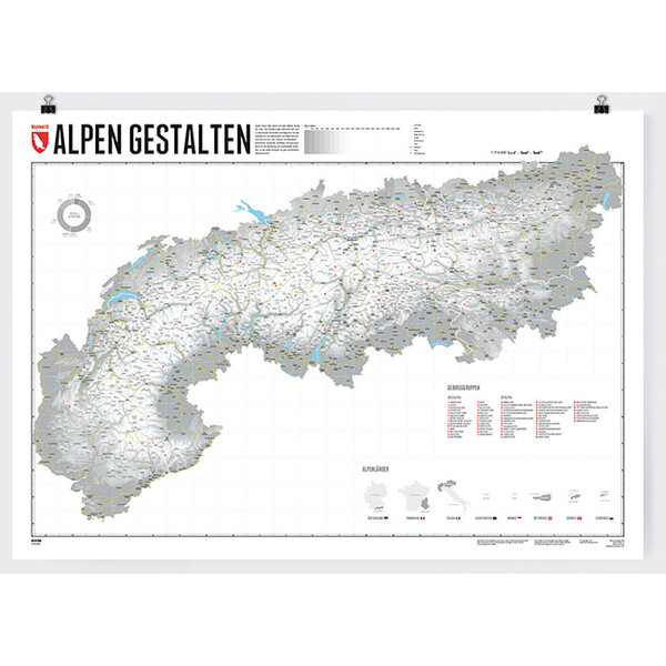 Marmota Maps Mapa regionalna Proszę zaprojektować Alpy (140x100cm)