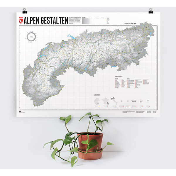 Marmota Maps Mapa regionalna Proszę zaprojektować Alpy (140x100cm)