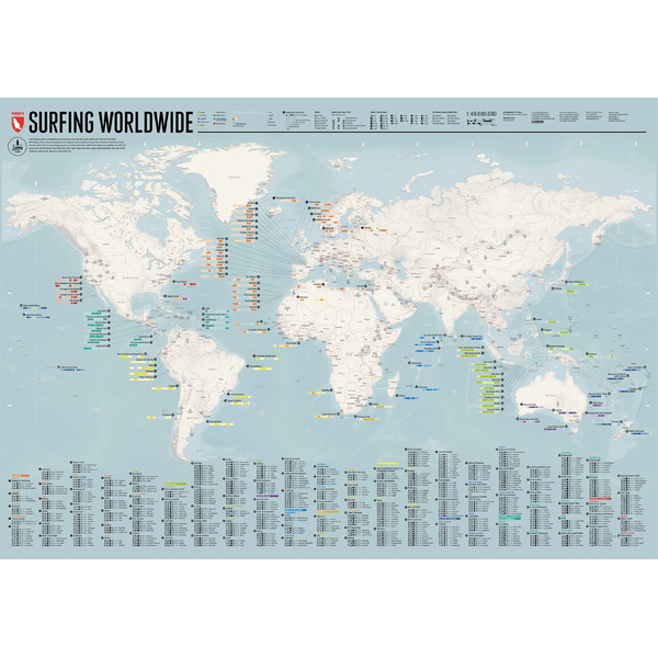 Marmota Maps Mapa świata Surfing na świecie (Angielski)