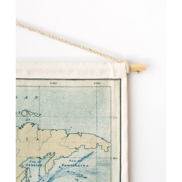 Miss Wood Mapa świata Woody Cotton Map Oceans