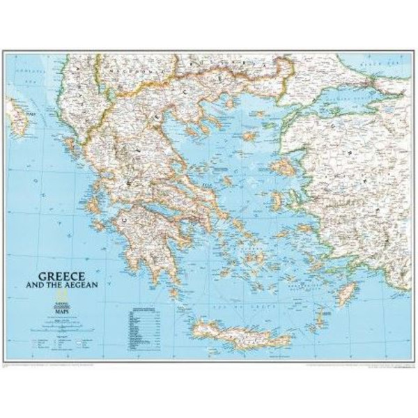 National Geographic Mapa Greece framed (silver) for pinning