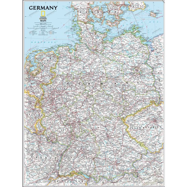 National Geographic Oprawiona mapa pinboardowa Niemiec (srebrna)