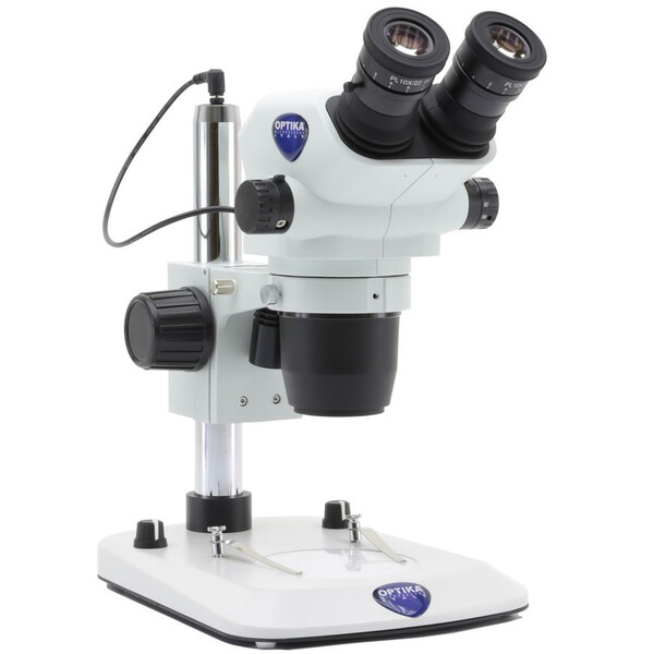 Optika Mikroskop stereoskopowy zoom SZO-3, bino, 6,7-45x, Statyw kolumnowy, Światło padające i przechodzące