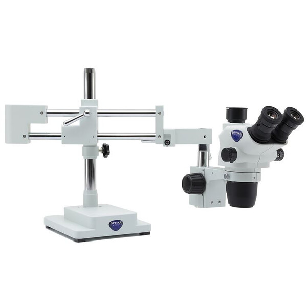 Optika Mikroskop stereoskopowy zoom SZO-10,  trino, 6.7-45x, überhängend, 2-Arm, ohne Beleuchtung