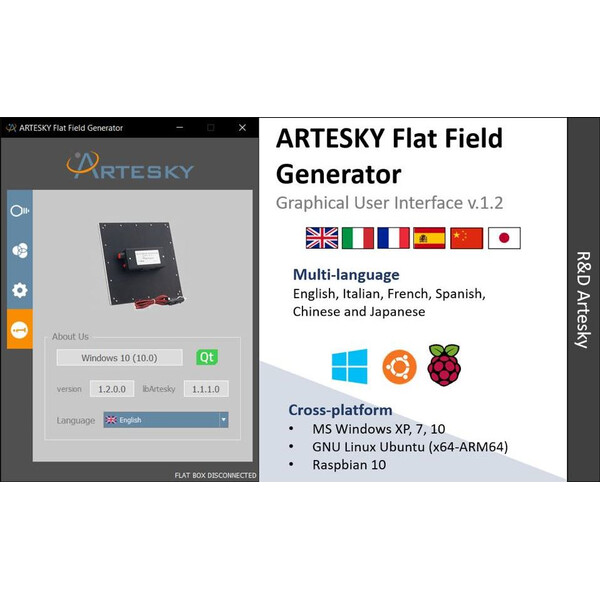 Artesky Maska płskiego pola Flatfield Generator 250mm Premium USB