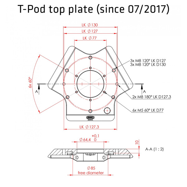 Avalon Statyw T-Pod 75-110cm