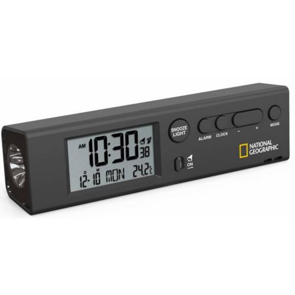 National Geographic Zegar World Time Clock with Temperature and Flashlight