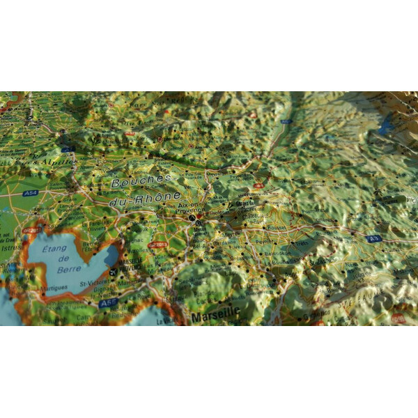 3Dmap Mapa regionalna La Provence-Alpes-Cotes d'Azur