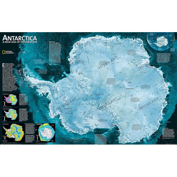 National Geographic Mapa kontynentalna Antarktyda