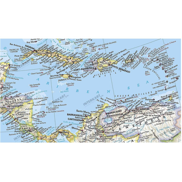National Geographic Mapa kontynentalna Ameryka Północna, polityczny