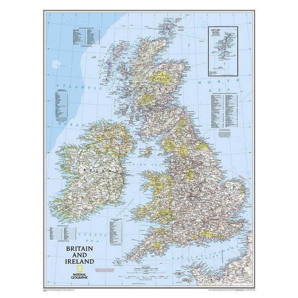 National Geographic Mapa regionalna Wysp Brytyjskich