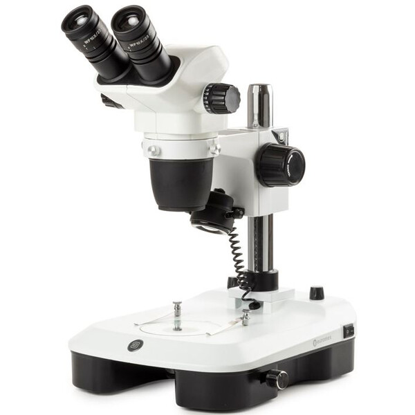Euromex Mikroskop stereoskopowy zoom NZ.1902-M, 6.7-45x, Säule,  Auf-u. Durchlicht, bino, Spiegel f. Dunkelfeld, Embryologie