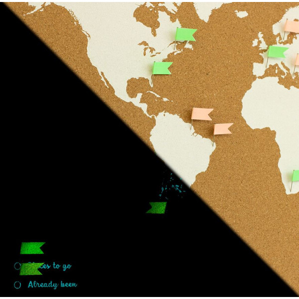 Miss Wood Mapa świata Woody Map Fluor L