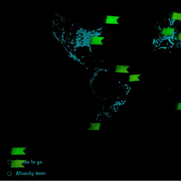 Miss Wood Mapa świata Woody Map Fluor L