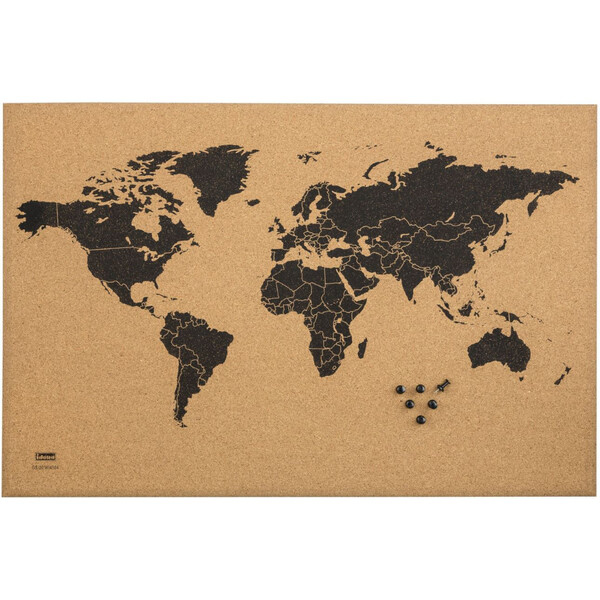 Idena Mapa świata World map on cork