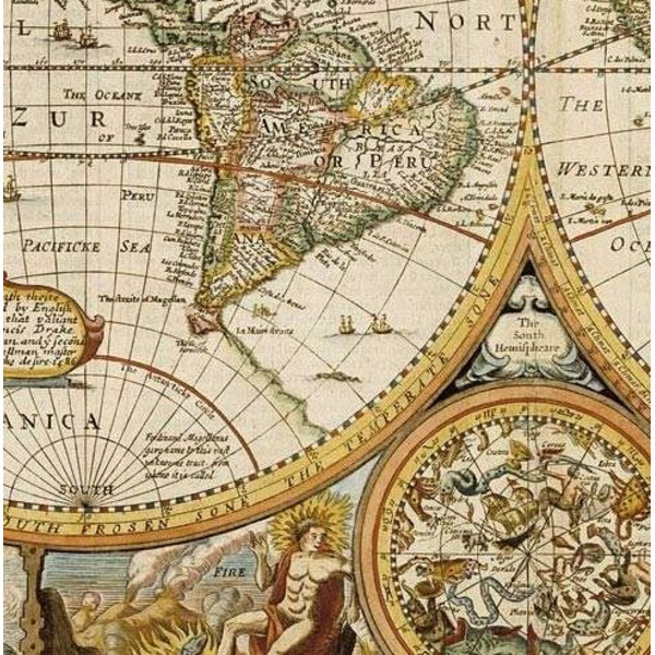 freytag & berndt Mapa świata Antik John Speed 1651 (91 x 69 cm)