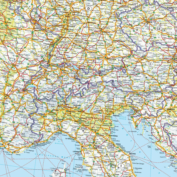 freytag & berndt Mapa kontynentalna Europe political with metal bars